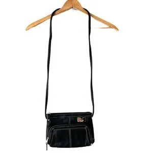 Tignanello Black Crossbody Satchel